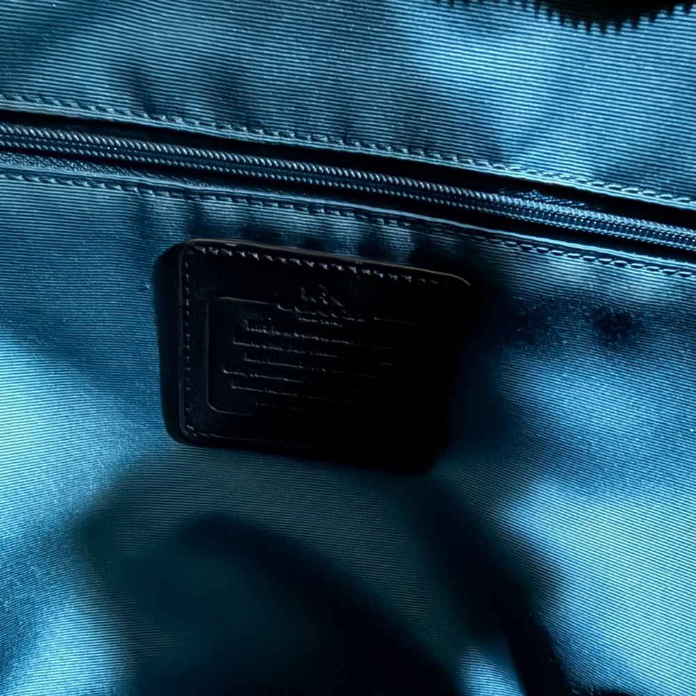 Coach Signature Brown and Blue Briefcase - Picture 8 of 11